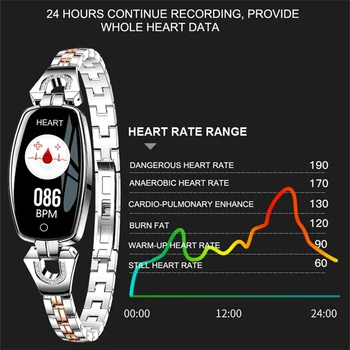 Ženske Pametno Gledati H8 Pametna Zapestnica Reloj Krvnega Tlaka, Srčnega utripa, Fitnes Tracker Sport Manšeta Za Android iOS Lady
