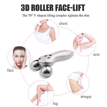 3D Massager Roller Mikro Trenutno Vibracije Električni Celotno Telo, Skrajšanje V Obraz Obraza Dvigalo, Učvrstitev 360 Stopinjsko Vrtenje Massager