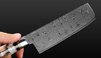 XITUO Kuhinje Kuhar Nož v Prahu Damask Jekla Rose Vzorec Strokovno Kitajski Oster Cleaver Pripomoček Noži Pregleden Ročaj