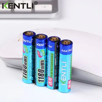 KENTLI 1,5 v 1180mWh aaa litij-polymer li-ion baterije za ponovno polnjenje baterije + 4 reže litij litij-ionskih baterij
