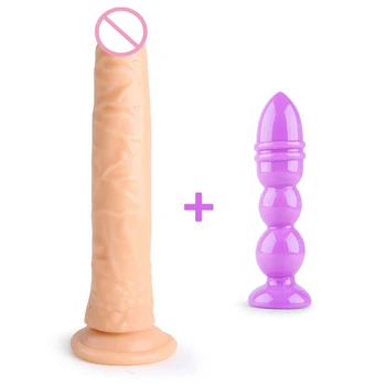 Mehak Jelly Analni Vibrator Butt Plug Vaginalne Massager Realističen Dildo Sesalni Dick Umetni Penis Erotično sex igrače za Ženske