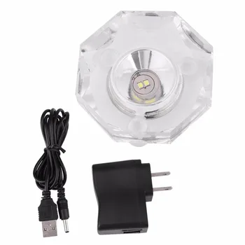 Pregleden LED Lučka za Osnovno Belo Svetlobo Kristalno Steklo Zaslona Znanja Stojalo Držalo Krog z NAMI Adapter