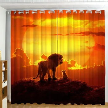 Disney risanke zavese levji kralj darilo zavese po meri, zavese za dnevno sobo blackout zavese rideaux pour le salon