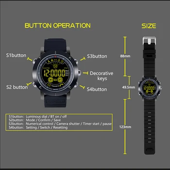 Mpow Velik Zaslon, Pametno Gledati Bluetooth 4.0 Nepremočljiva IP67 Šport Pametno Gledati Tracker Visoka Kompatibilnost Smartwatch za iphone