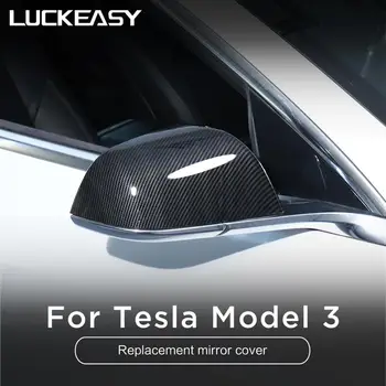 LUCKEASY Zunanje Spremembe Pribor Za Tesla Model3 Avto zamenjava rearview mirror pokrov in anti-glare objektiv