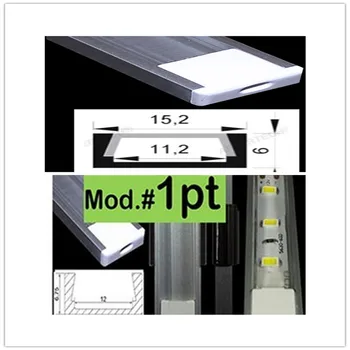 Aluminij 1M profil za led trakove,mlečno/prozoren pokrov dobička za 12 mm trak 5050 s priborom LED bar svetlobe CC-1607