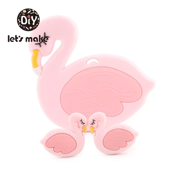 Naredimo Mini Flamingo Silikonski Začetnih Kroglice 100 kozarcev zdravstvene Nege Ogrlica DIY Otroška Oprema Najnovejši BPA Free Baby Teethers