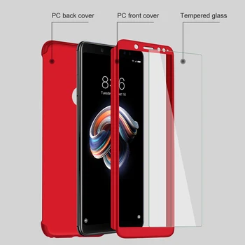 360-Stopinjski Težko Spredaj Nazaj Dvostranski Primeru Za Xiaomi Redmi 8A OPOMBA 8T 8 K20 PRO 7A POJDI 7 6 Shockproof S Steklenimi Primeru Zajema
