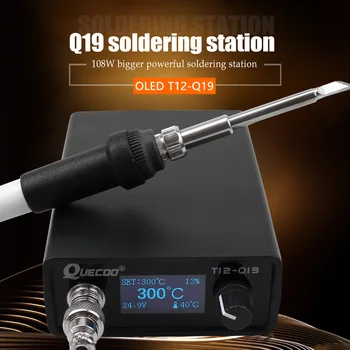 Novo T12-Q19 OLED 1.3 palčni Digitalni prikaz spajkalne postaje elektronskih varjenje železa AC/DC Vmesnik za Prenosni z železom nasveti
