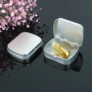 20pcs/veliko 5.8*4.5*1.5 cm prazen majhen Kovinski šatulji Mini Tin embalaža škatle za shranjevanje srebrno Posodo organizator Preživetje s pokrovom