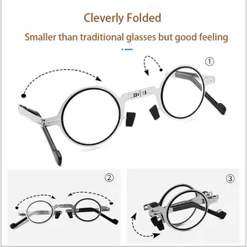 IENJOY Krog Obravnavi Očala Blokirajo Modra svetloba Očala Bralec Zložljive Ultra Tanek Papir, Kozarci, Kovinski Očala za Moške, Ženske