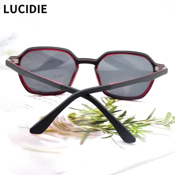 LUCIDIE Magnetni Posnetke sončna Očala Moških Polarizirana Posnetek na Sunglass Ženske Kvadrat Sonce Glases Ultra-Lahkih Očal Okvir Ultem Očala