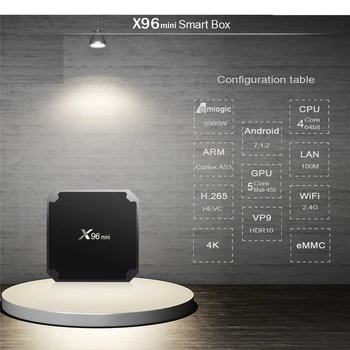 X96 mini Android 9.0 Smart TV Box Amlogic S905W Core Quad 2,4 Ghz Wifi 4K 1080P media player 64 bit X96mini Set-Top Box IPTV polje