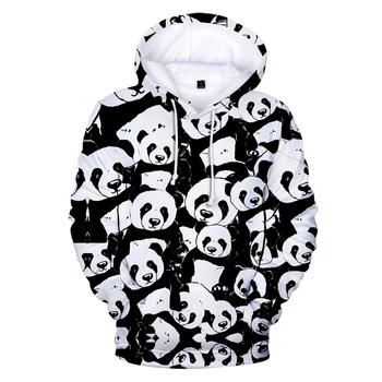 Tiskanje 3D Panda Hoodies Športna Majica Moški Ženske Modni Hooded Srčkan Panda 3D Hoodies Harajuku Majica za Moške Prevelik Vrhovi