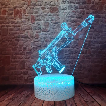 Battle Royale BRAZGOTINA Pištolo Model Orožje Ostrostrelec Puška Tiho Pištolo 3D Iluzije LED Nočna Lučka Pisane Utripanjem Namizno Svetilko Slika Igrače