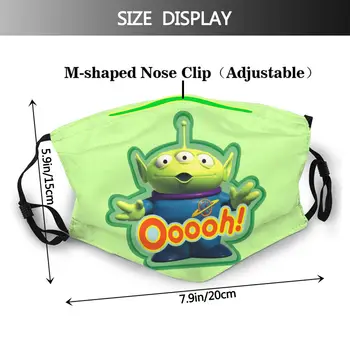 Zelenega Tujec Usta Masko Tujcev Obrazno Masko Poliester Odraslih z 2 Filtre, Cool Mask