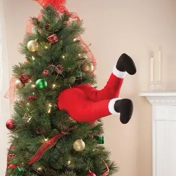 Santa Claus Plišastih Noge Za Božični Okraski Smešno Polnjene Noge Okraski Za Novoletne Jelke Elf Noge Za Dom Navidad Dekoracijo