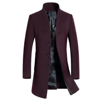 Vroče high-end jeseni in pozimi moška jakna plašč Podjetja jakna suknji Windbreaker barva Slim Volne jakna