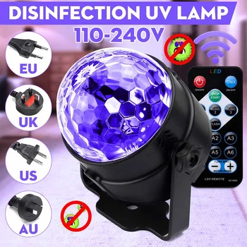 EU Vtič Mini 3W UV Vijolične LED Crystal Magic Ball Led Fazi Lučka z Daljinskim upravljalnikom za Božič Projektor Stranka Disco Club